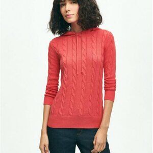 Brooks Brothers COTTON CABLE-KNIT HOODIE